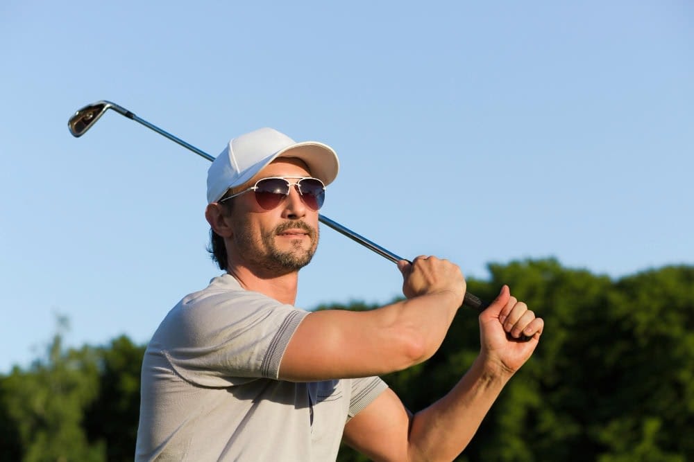 Golfspelande på en teambuilding i Stockholm.